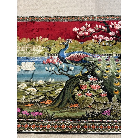 Vintage Peacock Rug 70x48 - Picture 3 of 5